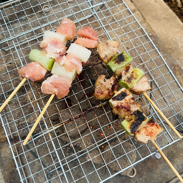 イレブンオートキャンプ場で焼き鳥